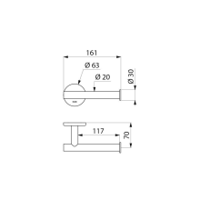 Delabie WC-Papierhalter für 1 Rolle, Edelstahl matt schwarz