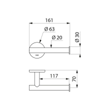 Delabie WC-Papierhalter f. 1 Rolle, Edelstahl Seidenglanz
