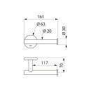 Delabie WC-Papierhalter f. 1 Rolle, Edelstahl Seidenglanz