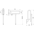 Delabie SK-Griff m. Fuß D32 L650mm Edst. hgl.pol.