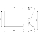 Delabie Kippspiegel m. Hebel 600x500 mm Nylon weiß