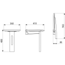 Delabie Duschsitz BASIC + hochklappbar mit Fuß