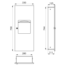 Delabie Papierhandtuchsp.-Abfallbehält.-Kombi UP 10l (ex-0013680000)