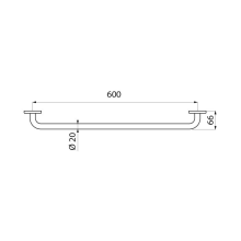 Delabie Handtuchhalter 1 Stange D20 L600mm, Edst. hgl.pol.