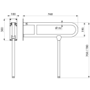 Delabie Stützklappgriff m. Fuß Basic D32 L760...