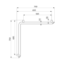 Delabie Handlauf 2-Wände Be-Line D35 695x695...