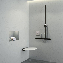 Delabie Handlauf T-Form Be-Line D35 H.1130x500 Aluminium matt schwarz