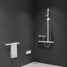 Delabie Handlauf T-Form Be-Line D35 H.1130x500 Aluminium weiß