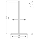 Delabie Handlauf T-Form Be-Line D35 H.1130x500 Aluminium...