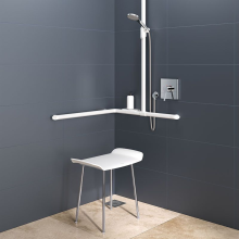 Delabie Handlauf 2-Wände + Br.H.Stg. verti. Be-Line D35 Alu weiß