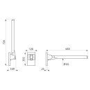 Delabie Stützklappgriff Be-Line D42 L.650 Aluminium...