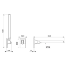 Delabie Stützklappgriff Be-Line D42 L.850 Aluminium...