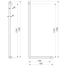 Delabie Handlauf L-Form Be-Line D35 H.1130 Aluminium...