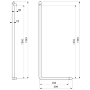 Delabie Handlauf L-Form Be-Line D35 H.1130 Aluminium...