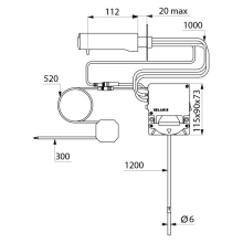 Delabie Seifensp. T4 verchr. Wand. Schlauch L.1, 2m, UP-Netzteil