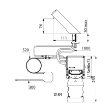 Delabie Flüssigseifensp./Schaum T4 verchr. Standm. 0, 5l Netzbetrieb