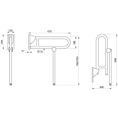 Delabie SK-Griff mit Fuß, D32 L650mm Nylon weiß