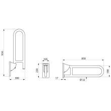 Delabie SK-Griff D32 L850mm Nylon weiß