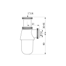 Delabie Flaschensiphon G1 1/4 Abl. hori. D32 mm Messing...