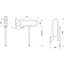 Delabie SK-Griff mit Fuß, D32 L850mm Nylon weiß