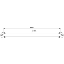 Delabie Haltegriff ECO D25 L600mm Edst. hgl.pol.