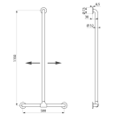 Delabie Handlauf T-Form verschiebbar D32 1150x500mm Nylon...