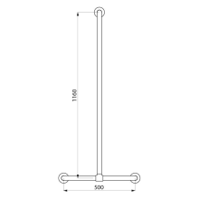 Delabie Handlauf T-Form verschiebbar D32 1160x500mm Edst. satiniert