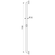 Delabie Brausestange mit Schieber D32 H1150mm Nylon weiß