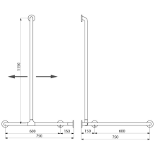 Delabie DUHA + Br.H.Stg. vertikal verschiebbar D32 mm Nylon weiß