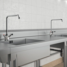 Delabie Stand MBatt. 1-Lochbrg. 100l/min, Schwenkausl.D22 L300 H315mm