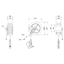 Delabie Schlauchaufroller auto. Edst, Schlauch L15m, Reinigungspist.