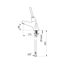 Delabie Selbstschluss-Mischbatterie TEMPOMIX 2 G3/8 mit Hebel, 7 Sek.