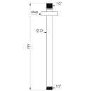 Delabie Brausearm vertikal 1/2"