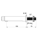 Delabie TEMPOSOFT 2 WT-Ventil G1/2B Paneelmontage 50mm 7...