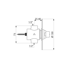Delabie DU-Selbstschl.Vent.TEMPOSTOP G1/2 UP 30Sek, m.Ros.Edst.D130mm