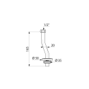 Delabie Spülrohr für Urinal G1/2 D35mm
