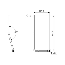 Delabie UP Spülrohr + Anschluss G1/2 für Urinal mit flex. Schlauch