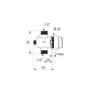 Delabie UR-Spülarmatur TEMPOSOFT2 G1/2B für...