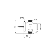 Delabie UR-Spülarmatur TEMPOSOFT2 G1/2B AP 3 Sek.