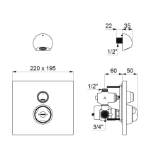 Delabie DU-Therm.MBatt.SECURITHERM 30Sek.UP was.dicht+ ROUND Set 2/2