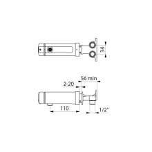 Delabie Selbstschluss-MBatt. TEMPOMIX 3 UP G1/2B, Ausl. L110