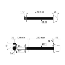 Delabie DU-Kombi T.MIX Selbstschl.MBatt.G3/4BHw.-Mont.220 30Sek, ROUND