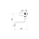 Delabie Wand Selbstschl.MBatt. TEMPOMIX G3/4B 7 Sek....