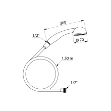Delabie Einmalbrausegarnitur blau 1500mm, 25 Stück