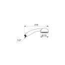 Delabie Handbrause G1/2B verchromt D70mm Monostrahl...