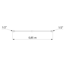 Delabie Brauseschlauch SILVER PVC verstärkt glatt 850mm