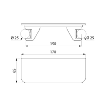 Delabie Ablage für Zweigriff-Thermostat-Brausearmaturen