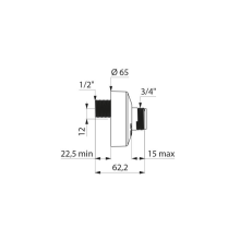 Delabie 2 x S-Anschlüsse STOP/CHECK G1/2B x G3/4B, MA 12mm