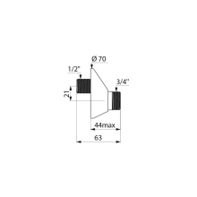 Delabie 2 St. S-Anschlüsse G1/2B x G3/4B 21mm, mit Rosette