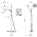 Delabie Sicherheits-Augendusche auf Säule mit...